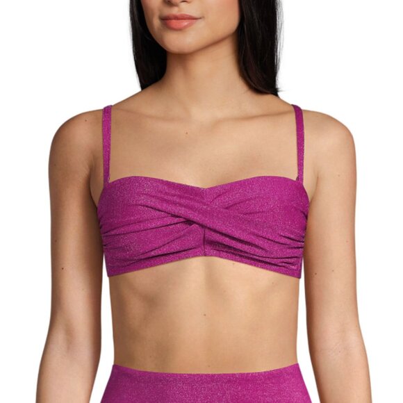 Lands' End Shine Twist Front Bandeau Bikini Top - Land's End - Size: 4 - NWT - Picture 13 of 14